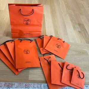 12 Hermes shopping bags
